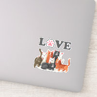 Clowder mignon de chats illustration avec LOVE