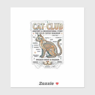Sticker Club Chat Anatomie du Chat Diagramme Scientifique