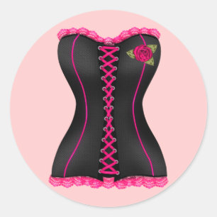 Sticker Club Corset Rose Noir