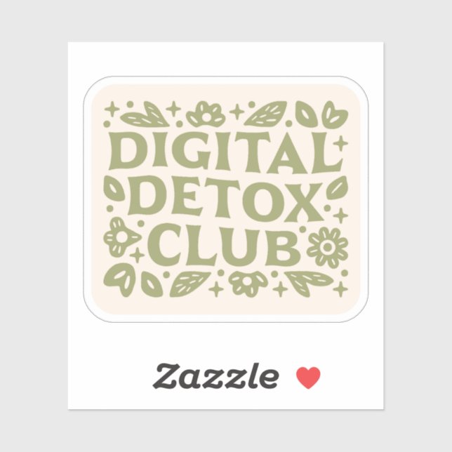 Sticker Club de désintoxication numérique esthétique fille (Feuille)