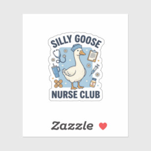 Sticker Club de l'infirmière de l'oie idiote Création de v