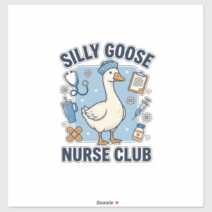 Sticker Club de l'infirmière oie idiote Création de vecteu
