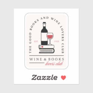 Sticker Club de livre de vin humouristique esthétique de l