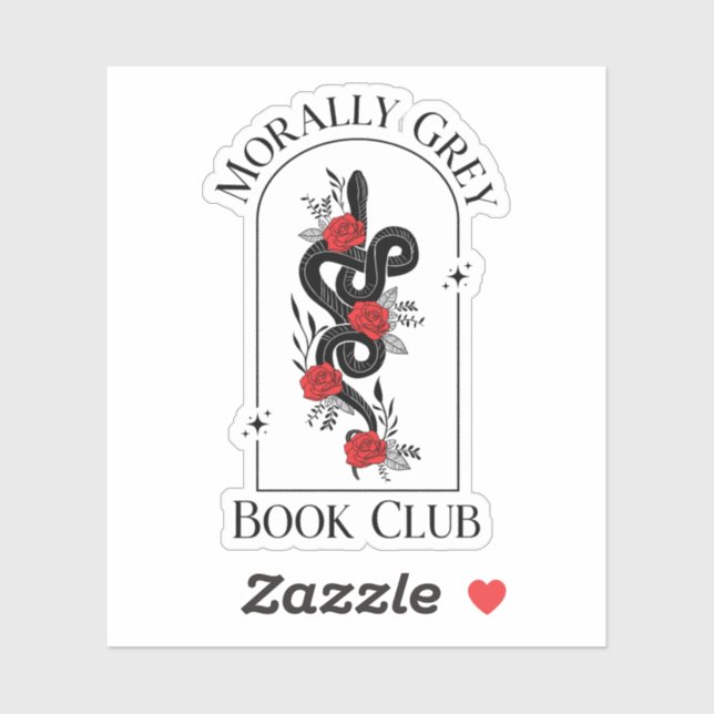 Sticker Club de livres gris moraux (Feuille)