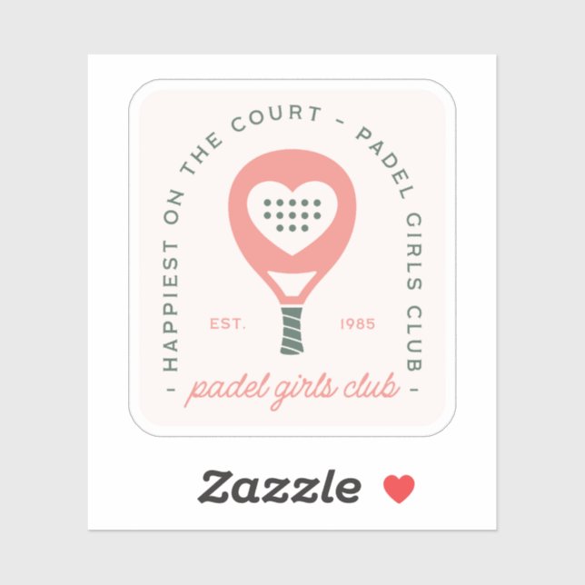 Sticker Club de padel filles esthétique rose (Feuille)