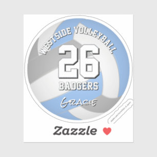 Sticker club de volley-ball gris bleu pour adultes couleur