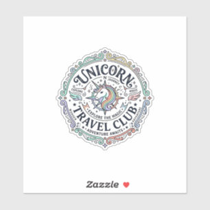 Sticker Club de voyage licorne Création originale Zazzle_1