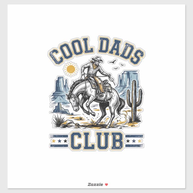 Sticker Club des papas cools conception de chemise Western (Feuille)