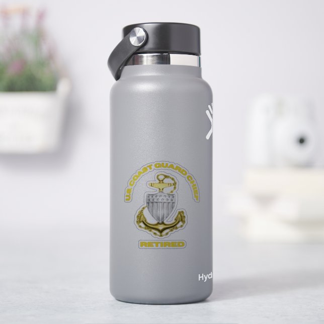 Sticker Coast Guard Chief Retired (HydroFlask)