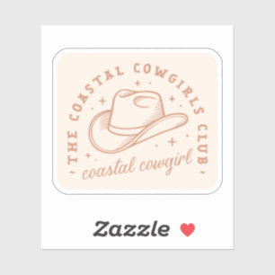 Sticker Coastal cowgirl club beige brun esthétique rétro