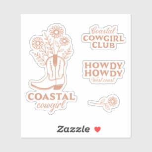 Sticker Coastal cowgirl esthétique brun côte ouest citatio