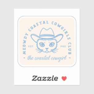 Sticker Coastal cowgirl esthétique côte est chat bleu
