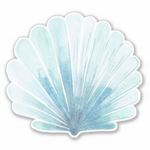 Sticker Coastère Aqua Scallop Seashell