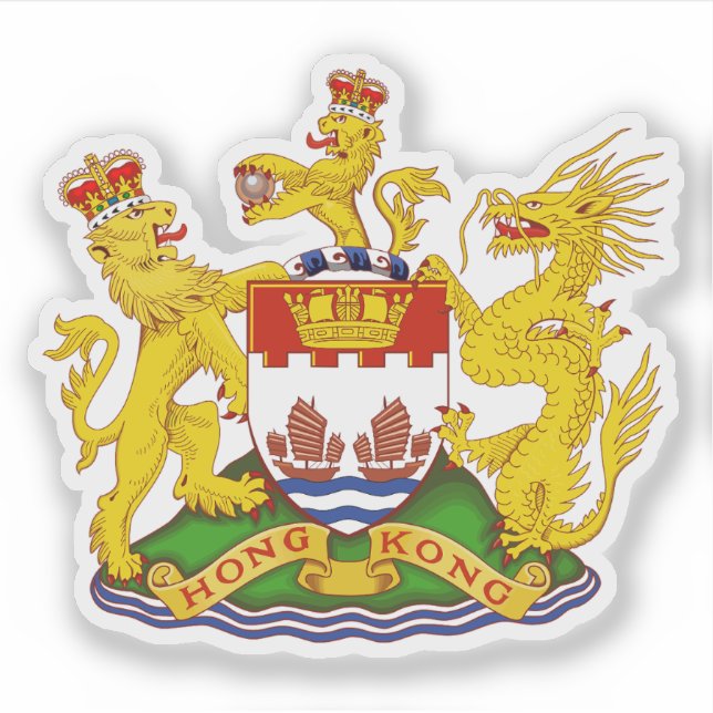 Sticker Coat of arms of Hong Kong (1959-1997) (Devant)