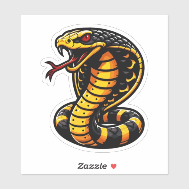Sticker Cobra Gratuit Design Jaune & Noir (Feuille)