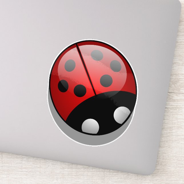 Sticker coccinelle, coccinelle rouge, coccinelle mignonne (Détail)