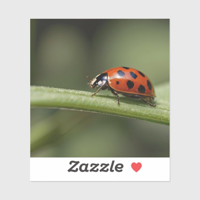 Sticker Coccinelle Insecte (Feuille)