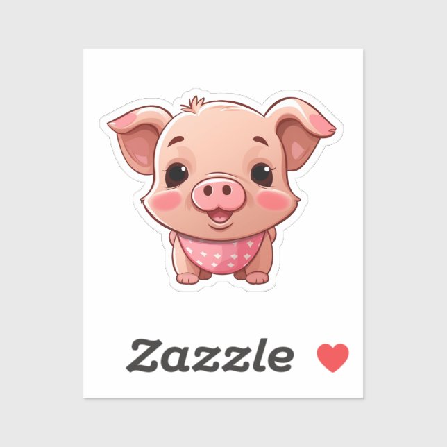Sticker Cochon de dessin (Feuille)