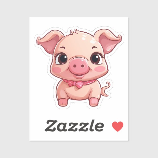Sticker Cochon de dessin (Feuille)