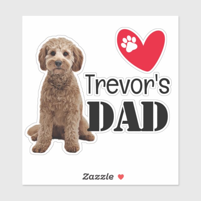 Sticker Cockapoo Papa Personnalisé (Feuille)