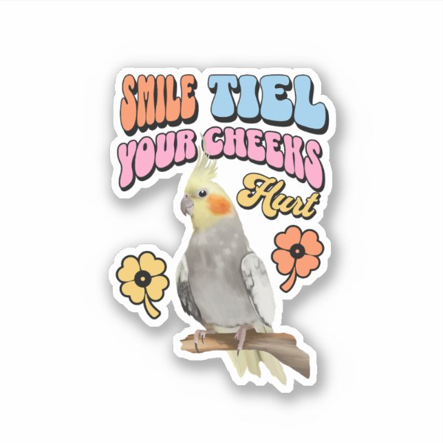 Sticker Cockatiel Parrot gai (Devant)