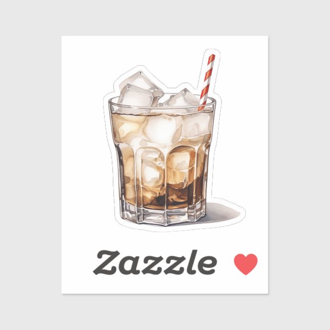 Sticker Cocktail de café glacé (Feuille)