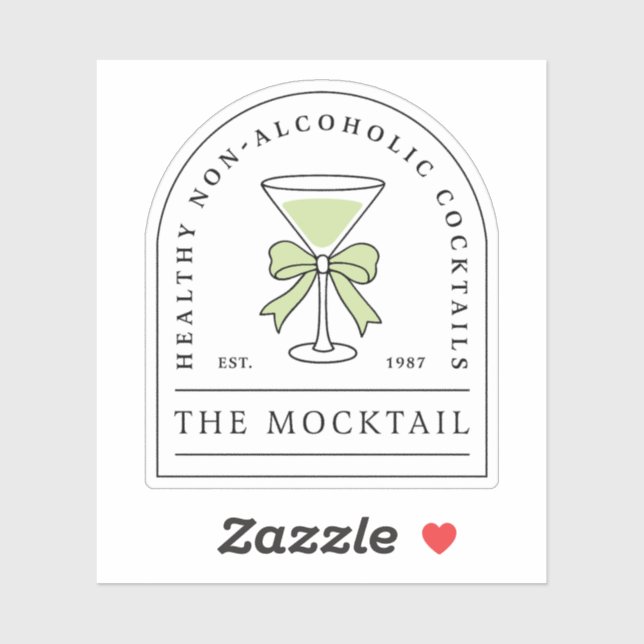 Sticker Cocktail sans alcool mocktail sans alcool pour fêt (Feuille)