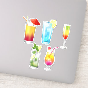 Sticker Cocktails tropicaux