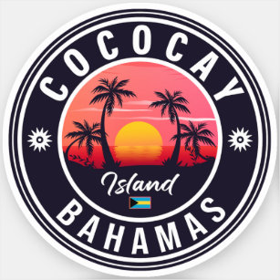 Sticker Coco Cay Bahamas Retro Sunset Souvenirs 60s