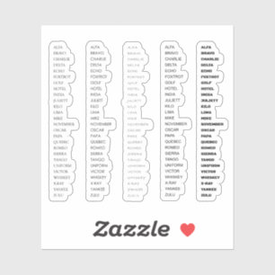 Sticker Code alphabet militaire