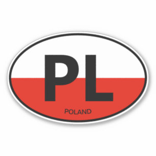 Sticker Code de pays PL Drapeau polonais Voiture vinyle ov