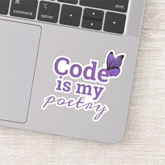 Sticker Code est mon programmeur de poésie violet