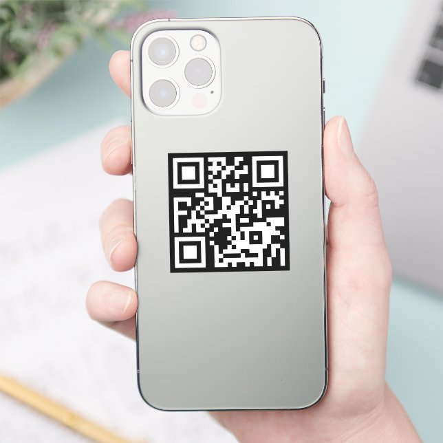 Sticker Code QR 2X2 noir et blanc Site Web Moderne Simple (Téléphone)