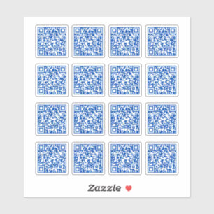Sticker Code QR Bleu Cobalt Vinyle Laser Cut