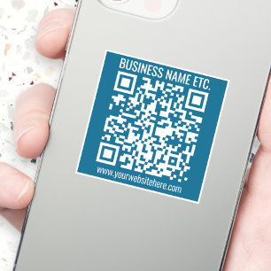 Sticker Code QR bleu océan modifiable