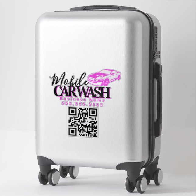 Sticker Code QR de l'entreprise de lavage de voiture mobil (Sur valise)