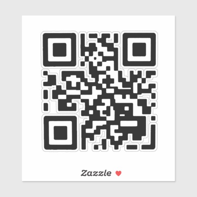 Sticker Code QR de Never Gonna Give You Up, jamais je ne t (Feuille)