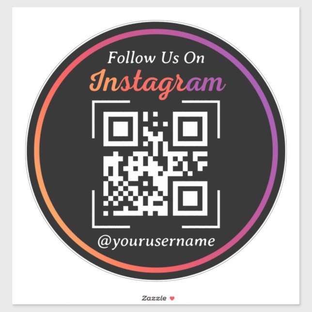 Sticker Code QR entreprise Instagram noir (Feuille)