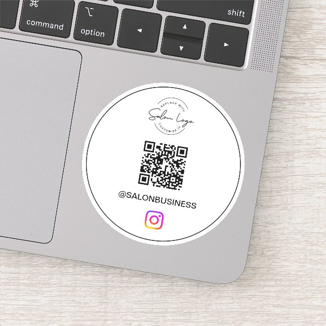 Sticker Code QR Instagram logo de salon personnalisé (Détail)