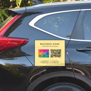 Sticker Code QR Logo Texte Noir & Or XL Extra Large