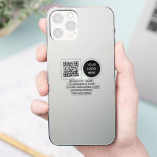 Sticker Code QR Logo Vinyle Entreprise 