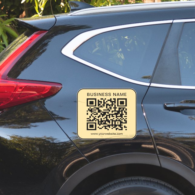 Sticker Code QR Url de votre nom d'entreprise Grand Noir & (Coté voiture)
