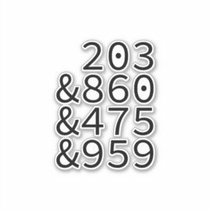 Sticker Codes de zone Connecticut