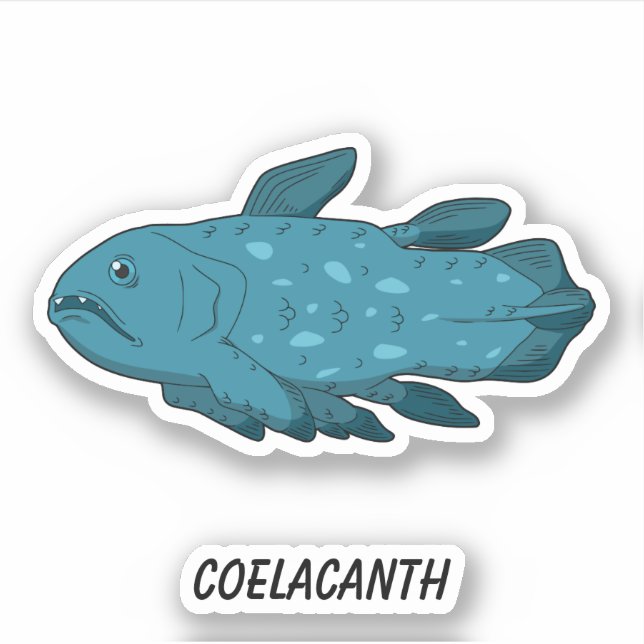 Sticker Coelacanth - Vivant Poisson Fossile Vinyl (Devant)