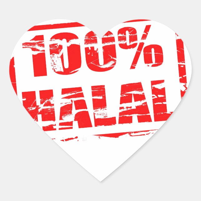 Sticker Cœur 100% halal (Devant)