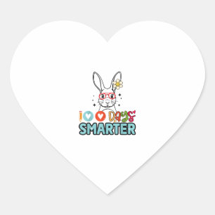 Sticker Cœur 100 Jours Filles Plus Intelligentes Mignonne Lapin