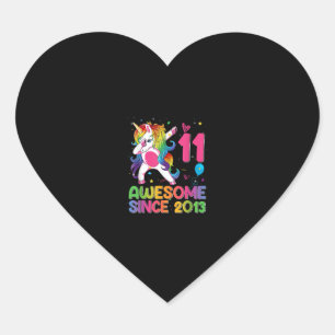Sticker Cœur 11 Ans Awesome depuis 2013 11e Anniversaire Unic