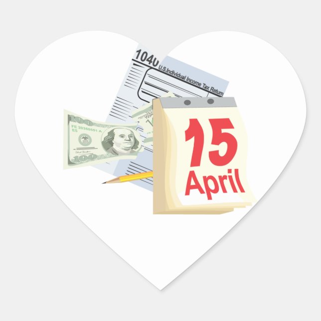 Sticker Cœur 15 avril - (Devant)