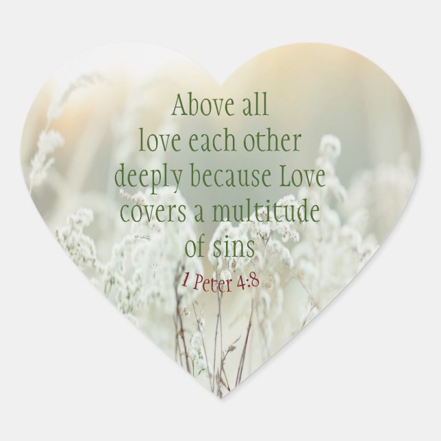 Sticker Cœur 1 Pierre 4|:8 Au-Dessus De Tous L'Amour Profondéme (Devant)
