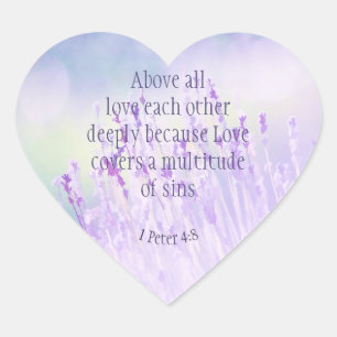 Sticker Cœur 1 Pierre 4 :8 Au-Dessus De Tous L'Amour Profondéme